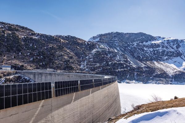 Solaranlage Staumauer Lago di Lei