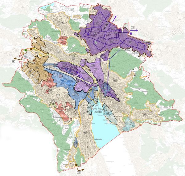 Energy planning map of the city of Zurich