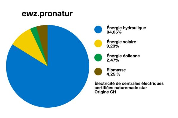 Diagramme du mix énergétique ewz.pronatur